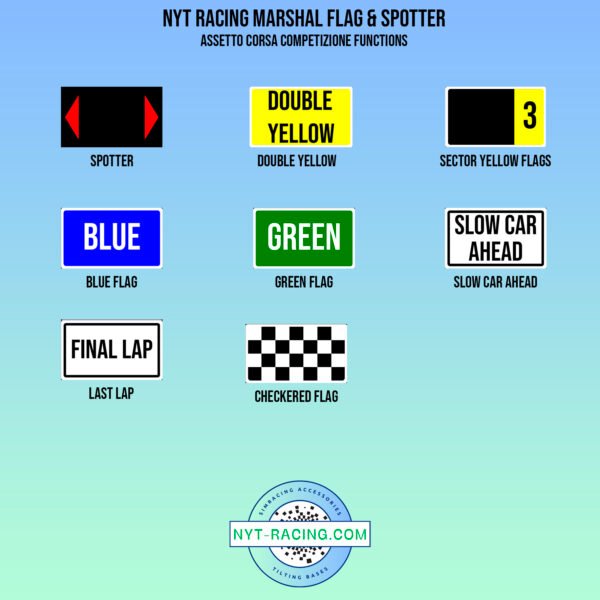 Dashboard Sim racing Flag & Spotter tactile 4"