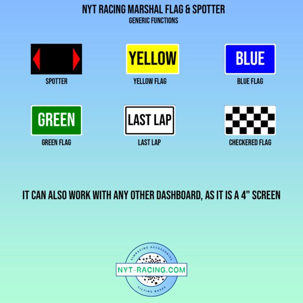 Dashboard Sim racing Flag & Spotter tactile 4"